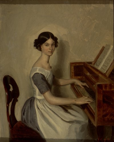 Retrato de Nadezhda P. Zhdanovich al piano, 1849 de Pavel Andreevich Fedotov